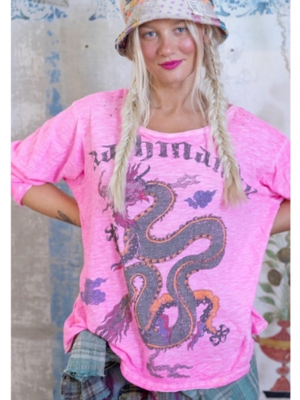 Magnolia Pearl Neon Pink Kathmandu Dragon Vigo Tee Long Sleeve - Picture 6 of 6